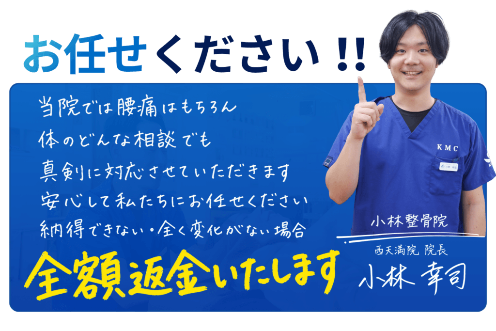 納得できない・全く変化がない場合は「全額返金いたします」